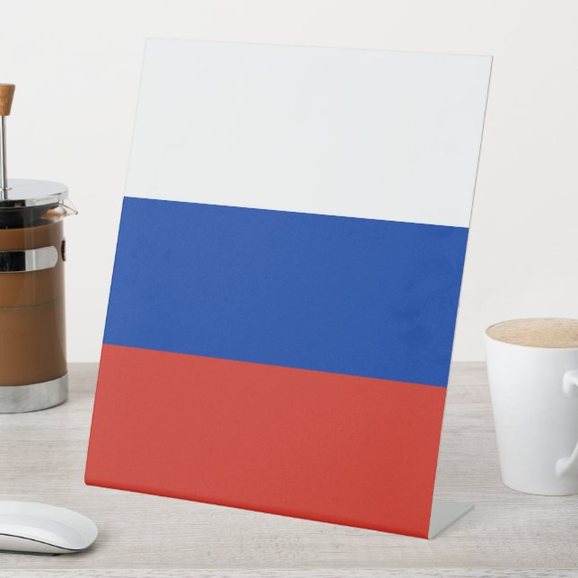 Russia flag pedestal sign (In SItu)