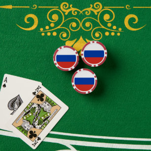 Russia flag poker chips