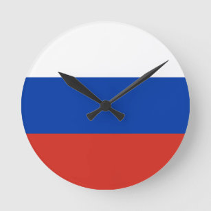 Russia Flag Round Clock