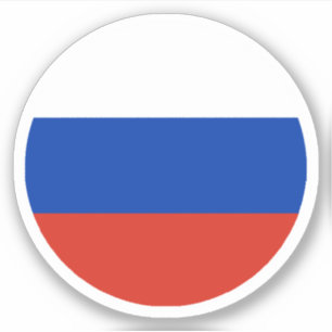 Russia Flag Round Sticker