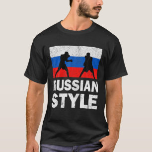 Russia Flag Russian Boxing Club Vintage T-Shirt