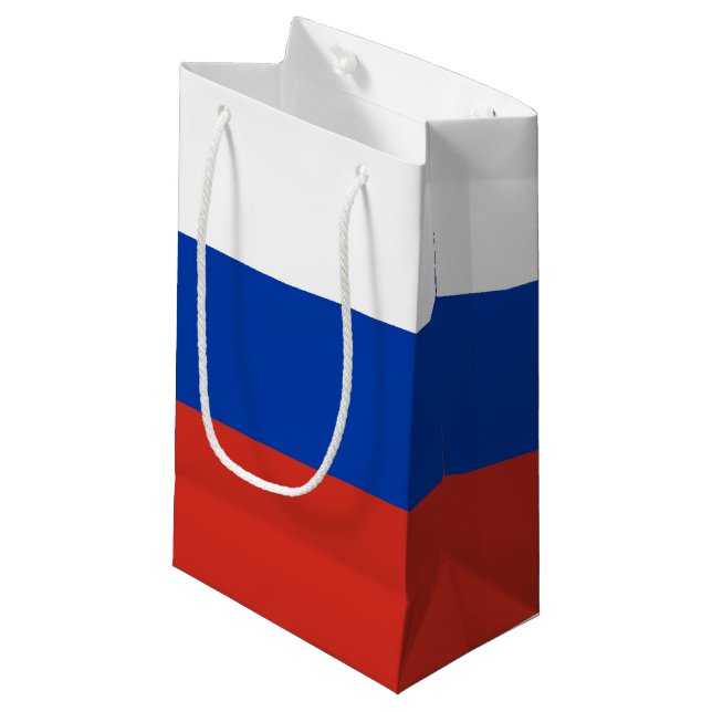 Russia flag small gift bag (Front Angled)