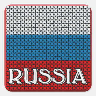 RUSSIA FLAG SQUARE STICKER