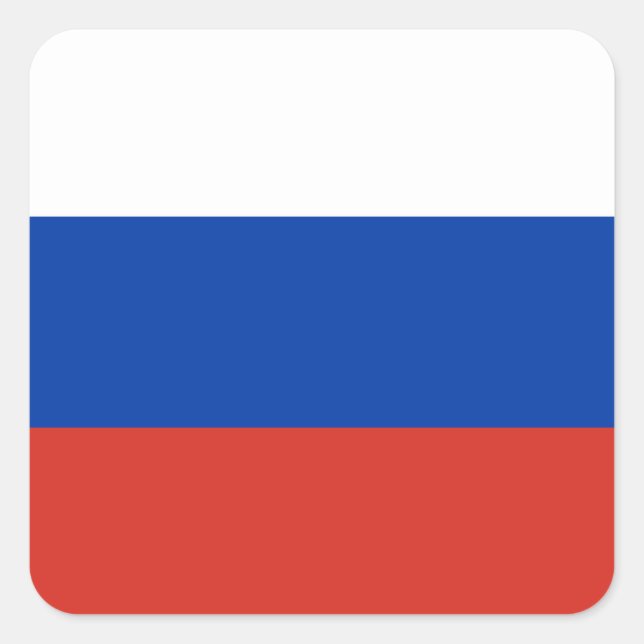 Russia Flag Square Sticker (Front)