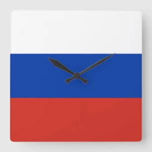 Russia Flag Square Wall Clock