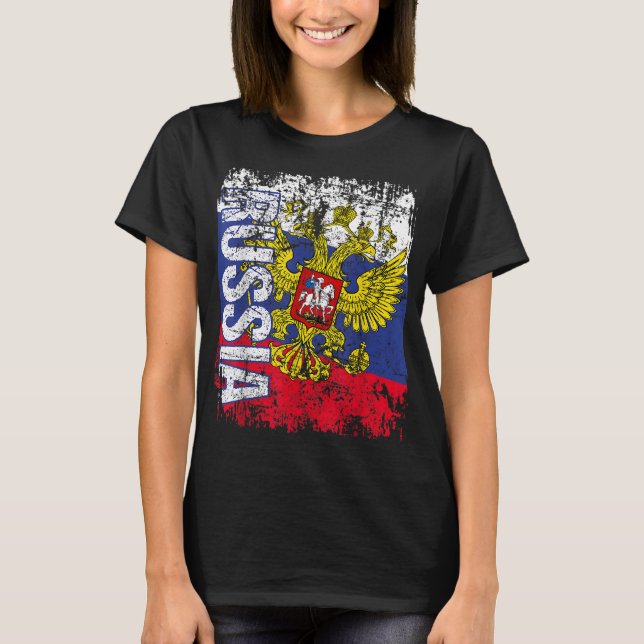 RUSSIA Flag Vintage Distressed RUSSIA T-Shirt (Front)