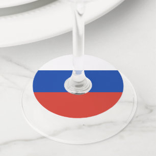 Russia flag wine glass tag