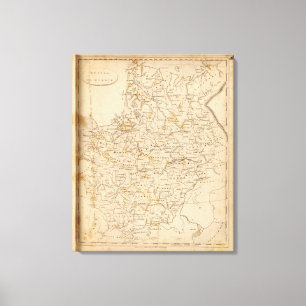 Russia in Europe Map by Arrowsmith Canvas Print