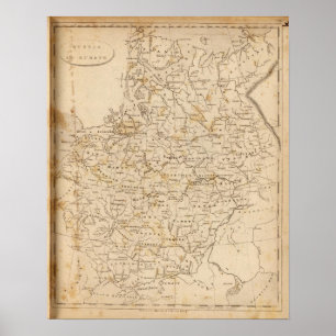 Russia in Europe Map by Arrowsmith Poster