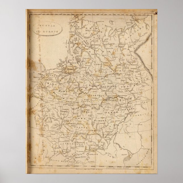 Russia in Europe Map by Arrowsmith Poster (Front)