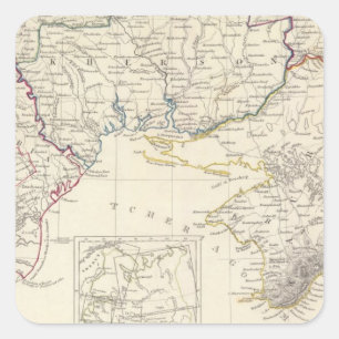 Russia in Europe Part VIII with index map Square Sticker