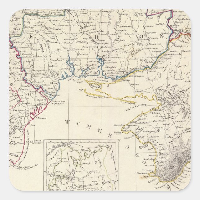 Russia in Europe Part VIII with index map Square Sticker (Front)