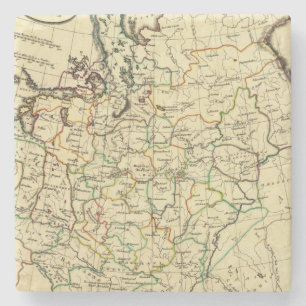 Russia in Europe with boundaries outlined Stone Coaster