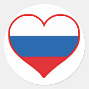 Russia Love Classic Round Sticker