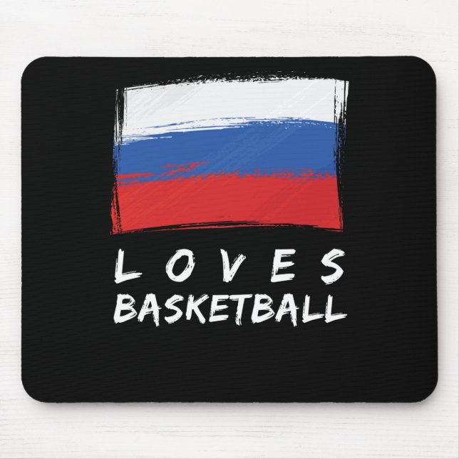 Russia Loves Basketball  Mouse Mat (Front)
