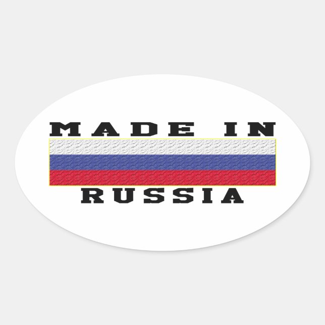 Russia Made In Designs Oval Sticker (Front)