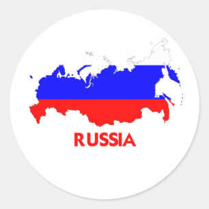RUSSIA MAP CLASSIC ROUND STICKER