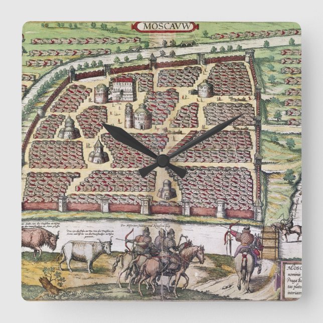RUSSIA: MOSCOW, 1591 SQUARE WALL CLOCK (Front)