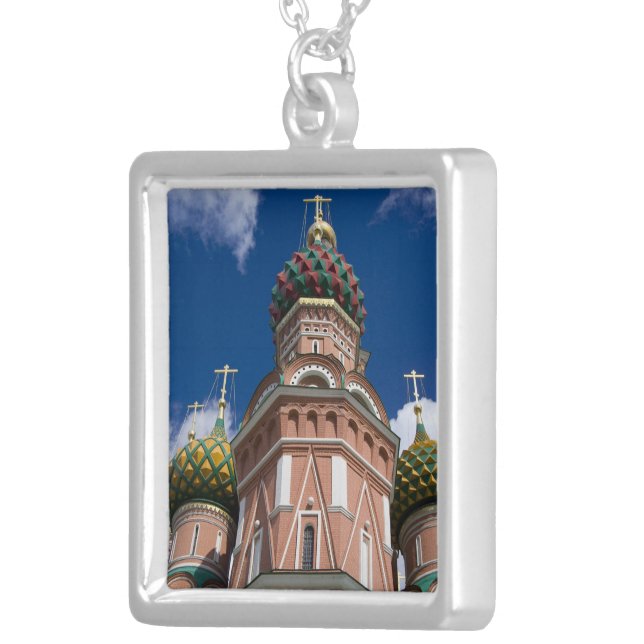 Russia, Moscow, Red Square. St. Basil's 2 Silver Plated Necklace (Front Right)