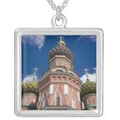 Russia, Moscow, Red Square. St. Basil's 2 Silver Plated Necklace (Front)