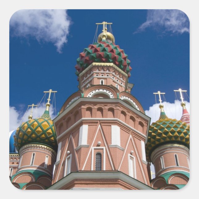Russia, Moscow, Red Square. St. Basil's 2 Square Sticker (Front)