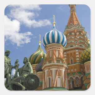 Russia, Moscow, Red Square. St. Basil's 3 Square Sticker