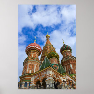 Russia, Moscow, Red Square, St. Basil's Poster