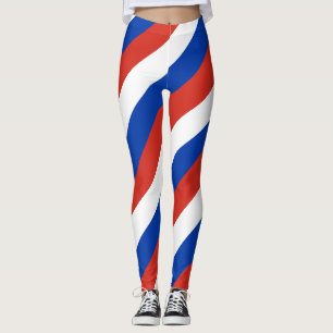 Russia National Flag Colours Diagonal Striped Leggings
