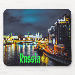Russia or Russian Federation Moscow At Night Mouse Mat