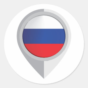Russia Pin Location Flag Classic Round Sticker