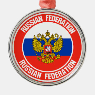 Russia Round Emblem Metal Tree Decoration
