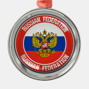Russia Round Emblem Metal Tree Decoration