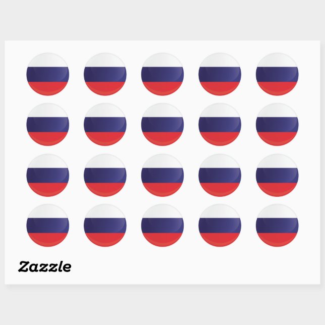Russia  Round Icon Flag Classic Round Sticker (Sheet)