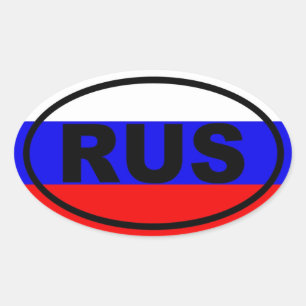 Russia RUS European Oval Sticker