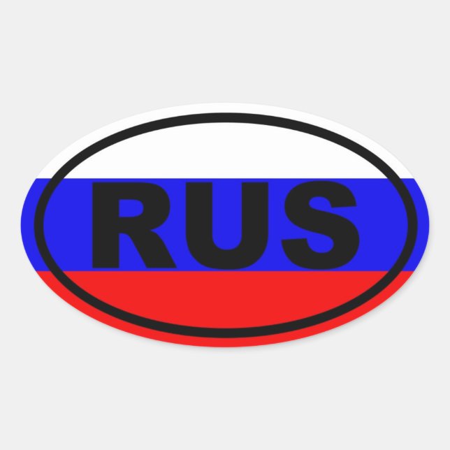 Russia RUS European Oval Sticker (Front)