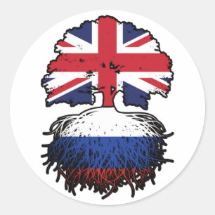 Russia Russian British UK United Kingdom Britain Classic Round Sticker