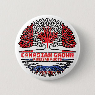Russia Russian Canadian Canada Tree Roots Flag 6 Cm Round Badge