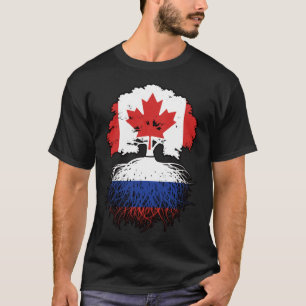 Russia Russian Canadian Canada Tree Roots Flag T-Shirt