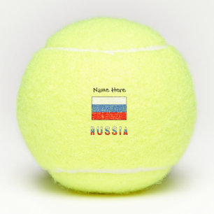 Russia Russian Flag Black Personalisation  Tennis Balls