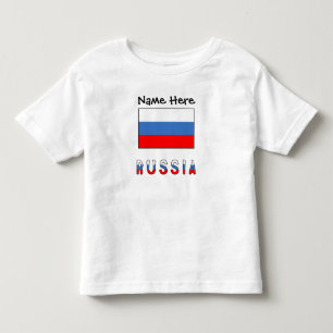 Russia Russian Flag Black Personalisation  Toddler T-Shirt