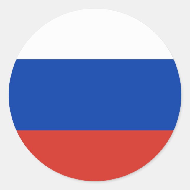 Russia (Russian) Flag Classic Round Sticker (Front)