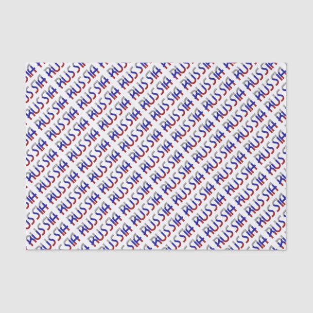 Russia Russian Flag Colours Typography Elegant Tissue Paper (Front)