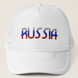 Russia Russian Flag Colours Typography Elegant Trucker Hat
