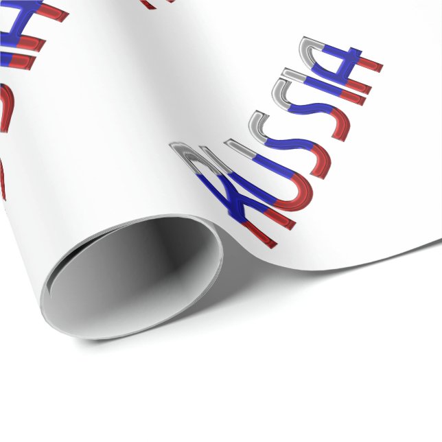 Russia Russian Flag Colours Typography Elegant Wrapping Paper (Roll Corner)
