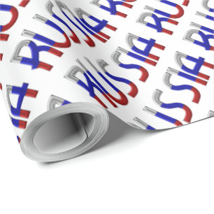 Russia Russian Flag Colours Typography Elegant Wrapping Paper