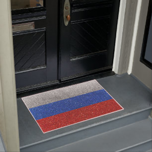 Russia Russian Flag Glitter Travel Welcome Home Doormat