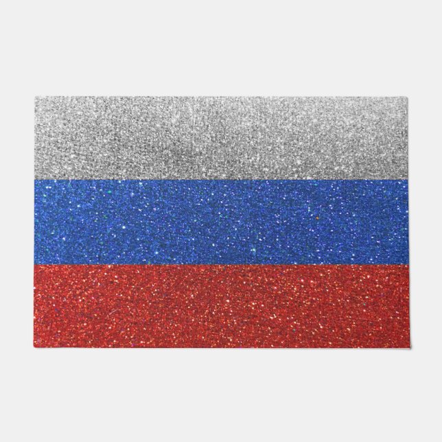 Russia Russian Flag Glitter Travel Welcome Home Doormat (Front)