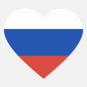 Russia/Russian Flag Heart Sticker