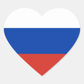 Russia/Russian Flag Heart Sticker