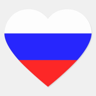 Russia – Russian Flag Heart Sticker